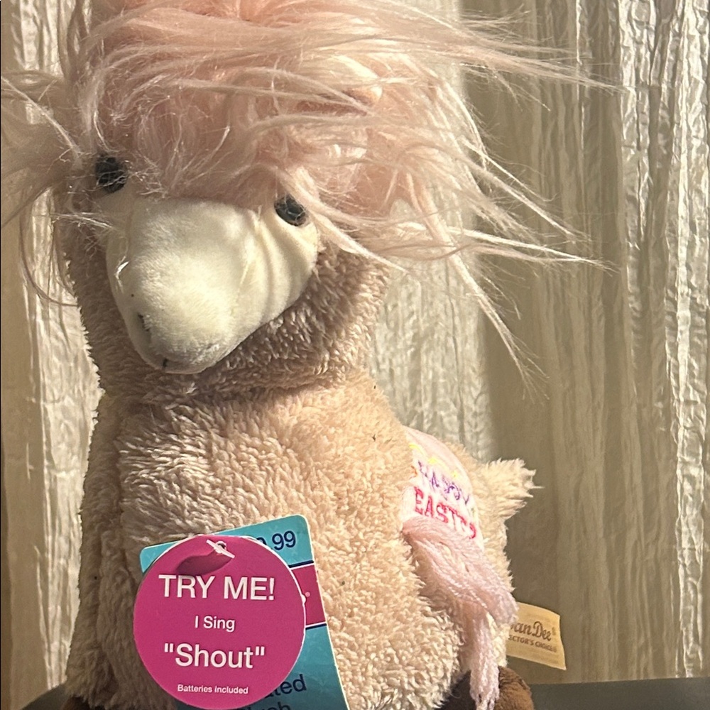 Singing Plush Llama with Pink Mane